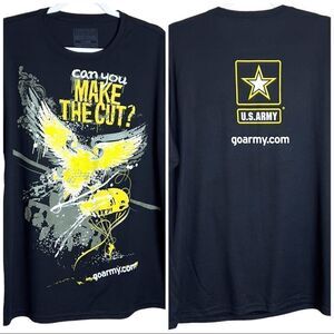 Expert brand mens xl usa made army eagle  black short sleeve t-shirt